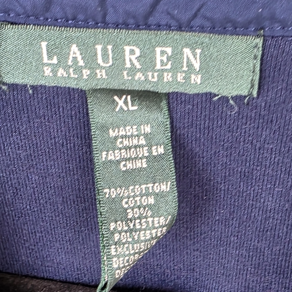 Lauren Ralph Lauren Velvet Long Sleeves Jacket Navy Gold Hardware XL Chest 21" - Picture 6 of 6